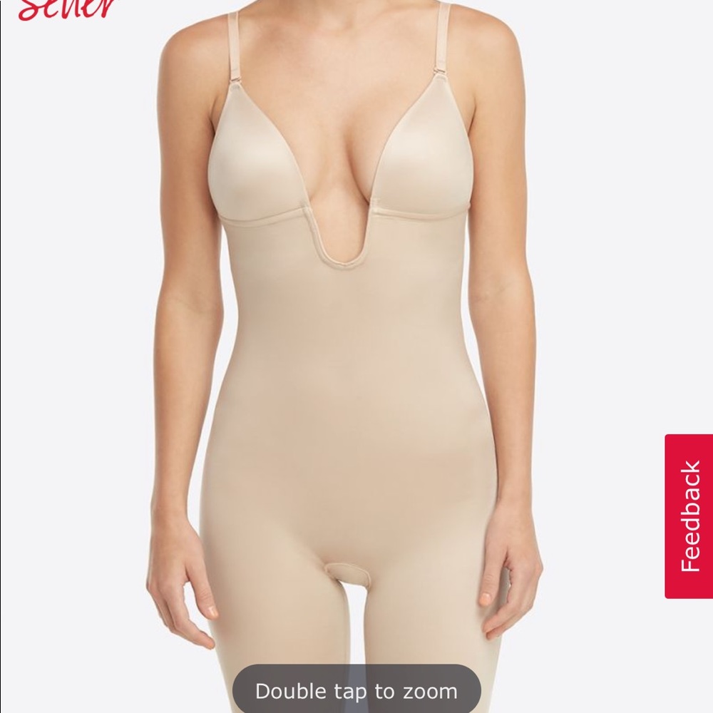 NWOT Suit Your Fancy Plunge Low Back Bodysuit